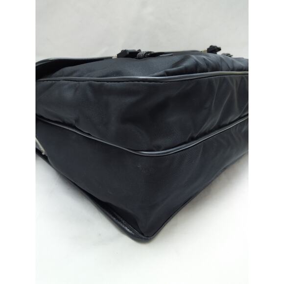 Prada Black Nylon Double Pushlock Flap Closure Messenger Crossbody Bag - Picture 14 of 16